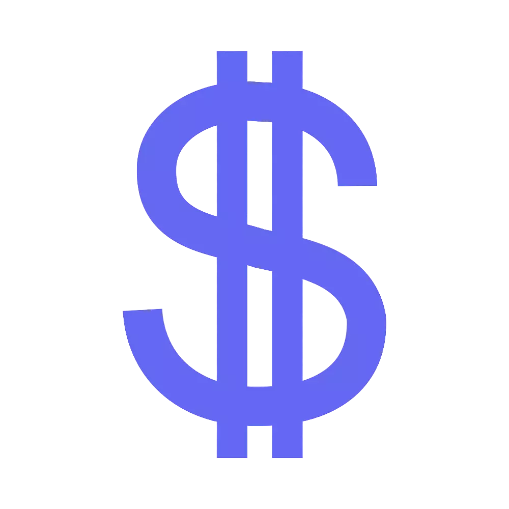 Dollar sign logo in primary color